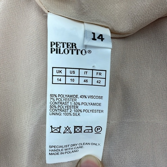 Peter Pilotto Embroidered Mesh Net Overlay Long Sleeve Asymmetric Dress Sz 10 - Picture 13 of 13